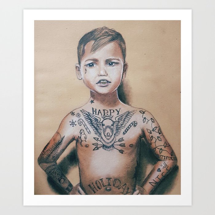 Tattoo boy Art Print by Gabv_art